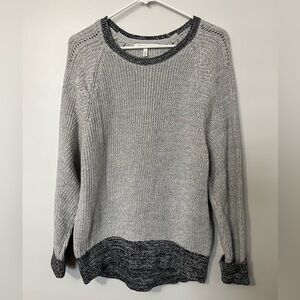 Victoria's Secret 100% Cotton Gray Two Tone Knit Sweater